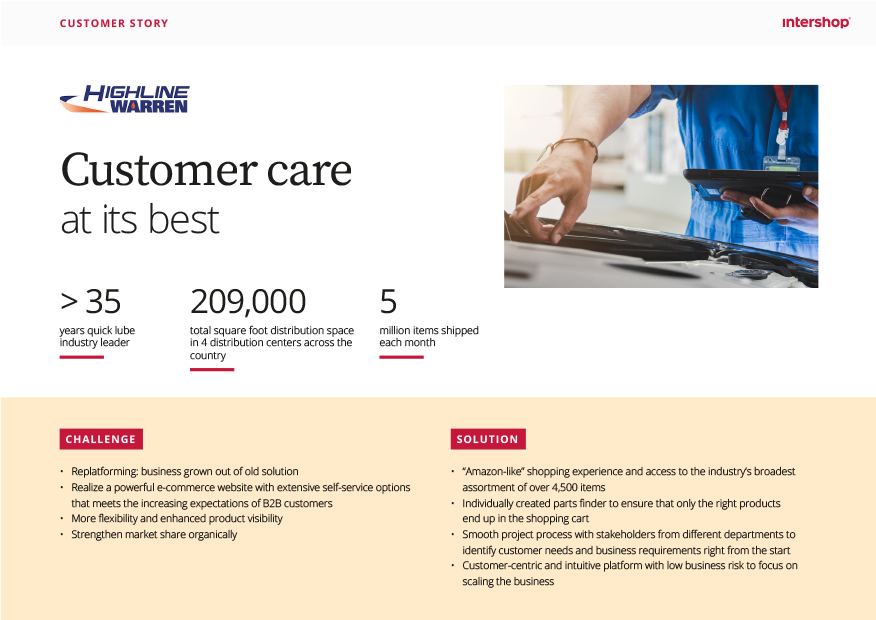 Highline Warren's Enhanced Online Store - Customer Care Excellence
